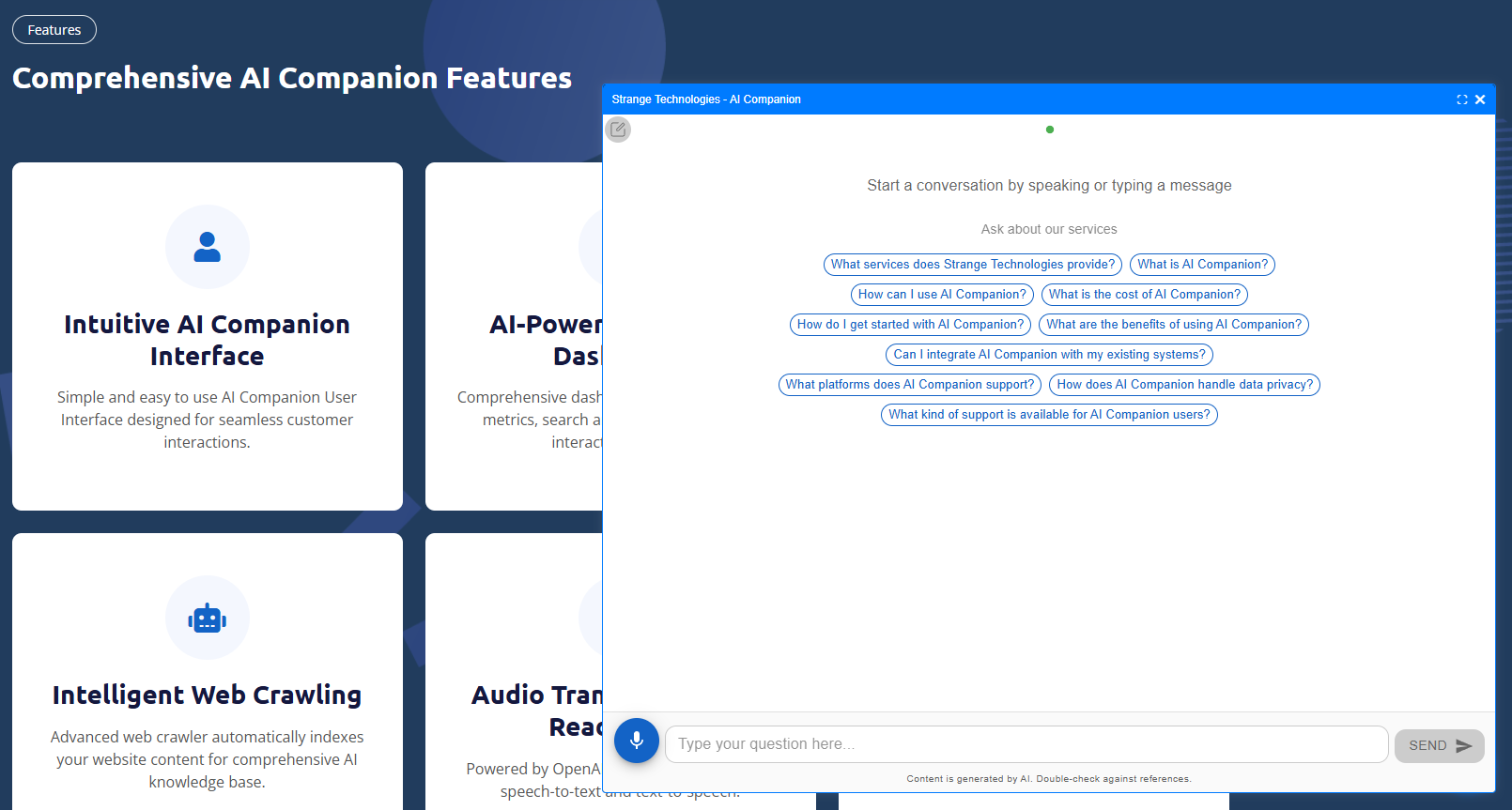 Strange Technologies AI Companion
