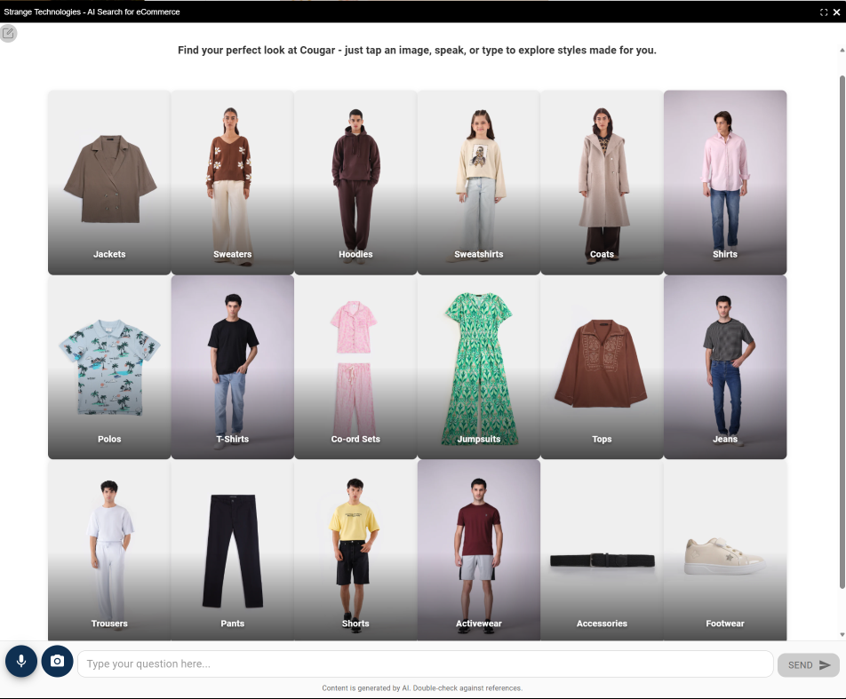 AI-powered eCommerce search interface